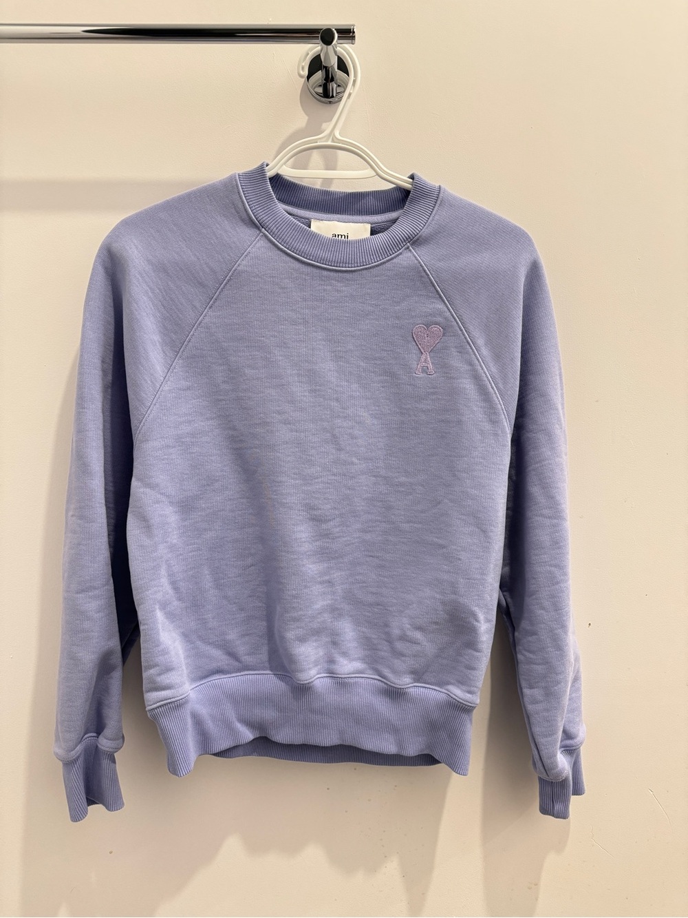 Ami Alexandre Mattiussi Lavender Crewneck with Heart Logo